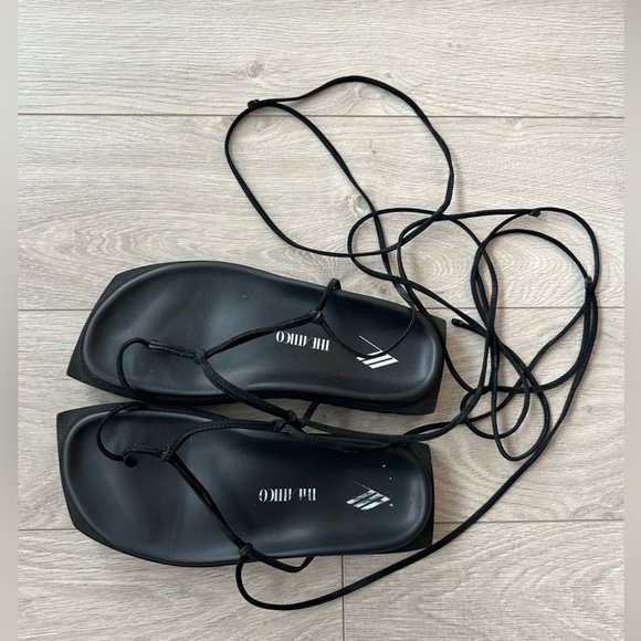 The Attico Black Strappy Platform Sandals Size 37 - Picture 8 of 11